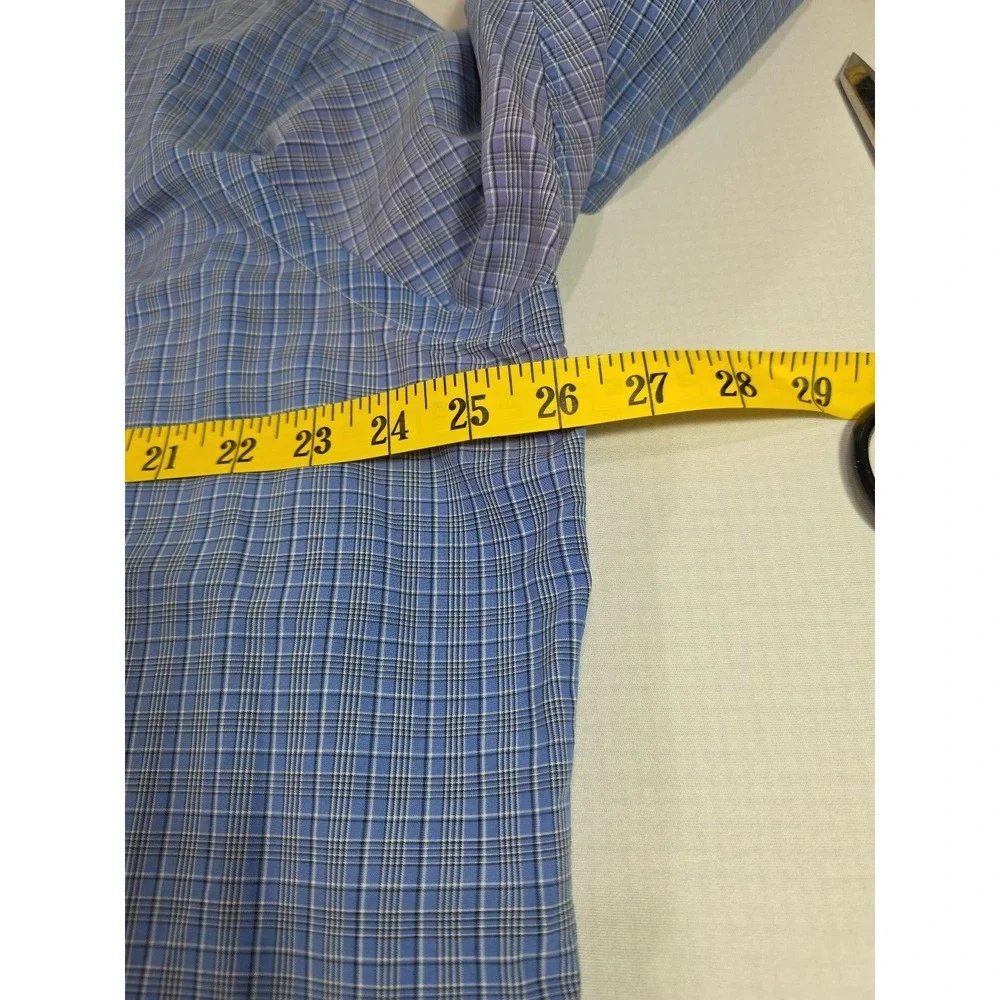 Ralph Lauren Classic Fit Men's Blue on Blue Check Long Sleeve Shirt‎ Size 17/XL
